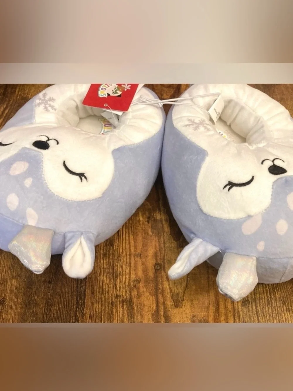 Squishmallows Kids' Deer Slippers - Light Blue Size 13-1 New - Picture 3 of 5
